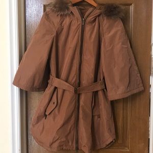 Add women Down Jacket Raincoat with Faux Collar 4